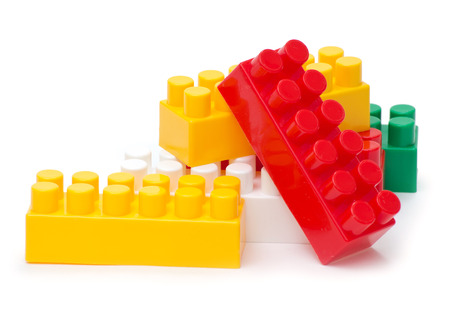 plastic construction on white backgroundの写真素材