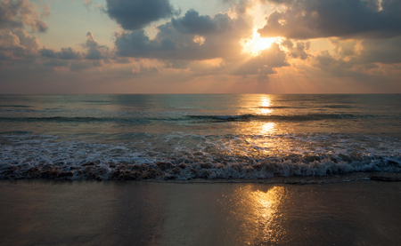 Sunset over seaの写真素材