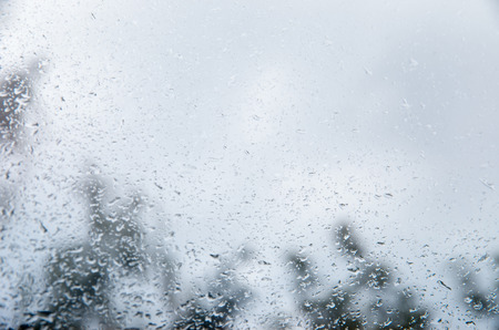 Rainy day on glass