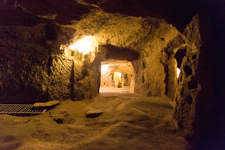 Derinkuyu cave underground city, Cappadocia , Turkey .Travel backgroundの写真素材