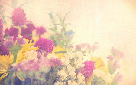 bouquet flowers on green backgroundの写真素材