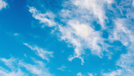White clouds in blue skyの写真素材