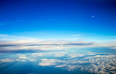 Clouds, a view from an airplane windowの写真素材