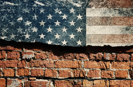 Grunge USA Flag background textureの写真素材