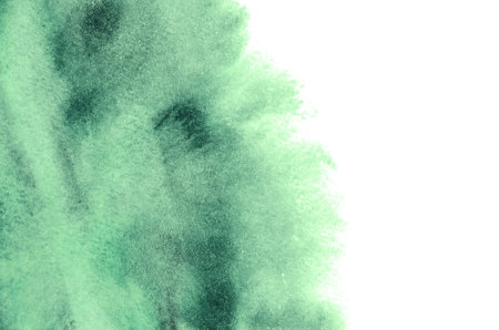 Green watercolor on paperの写真素材