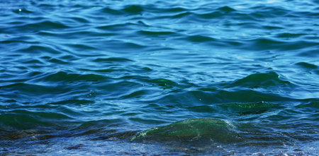 Blue sea water background textureの写真素材