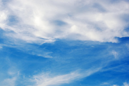 white clouds in blue skyの写真素材