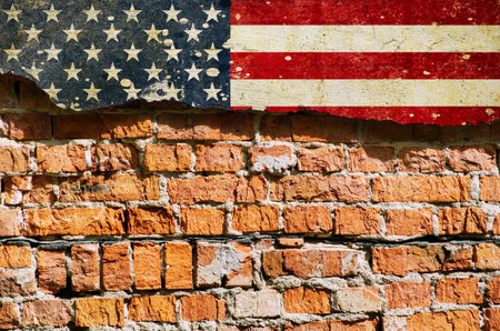 Grunge USA Flag background textureの写真素材