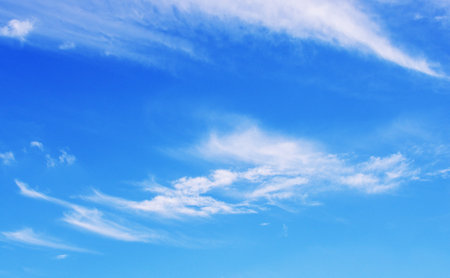 white clouds in blue skyの写真素材