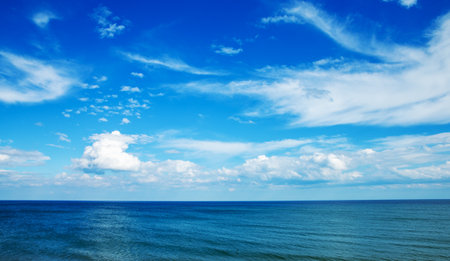 Beautiful sky and blue seaの写真素材