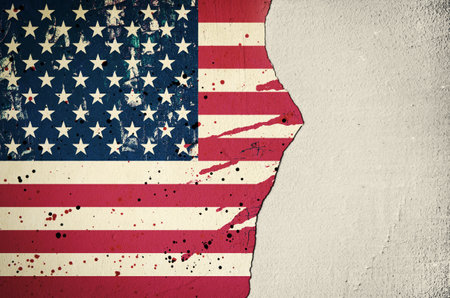 Grunge USA Flag background textureの写真素材