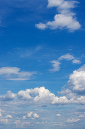 white clouds in blue skyの写真素材