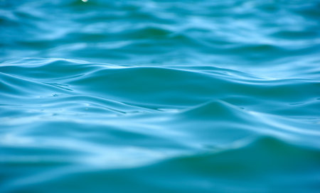Blue sea water background textureの写真素材