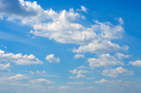 white clouds in blue skyの写真素材