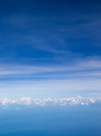 Clouds, a view from an airplane windowの写真素材