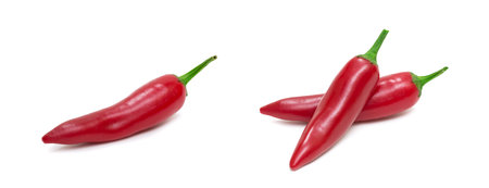 red hot chili pepper isolated on a white backgroundの写真素材