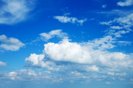 white clouds in blue skyの写真素材