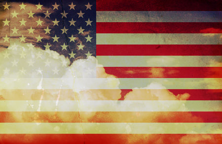 Grunge USA Flag background textureの写真素材