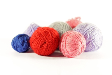 Colorful knitting wool balls