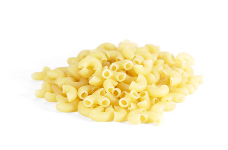 Yellow macaroni isolated の写真素材