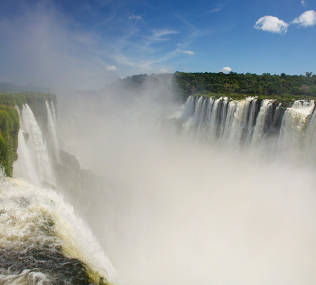 Amazing view of Iguazu Falls from the Argentine side. National Park. One of the New 7 Wonders of Nature.の写真素材
