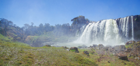 Beautiful view of Blue Nile Falls. Waterfall on the Blue Nile river. Nature and travel. Ethiopia, Amhara Region, near Bahir Dar and Lake Tanaの写真素材