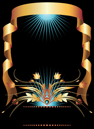 Background with golden ornament for various design artworkのイラスト素材