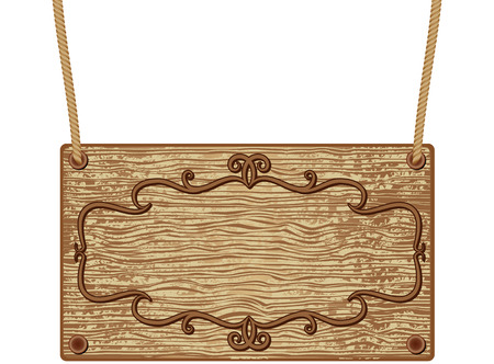 Wooden  signboard for textのイラスト素材