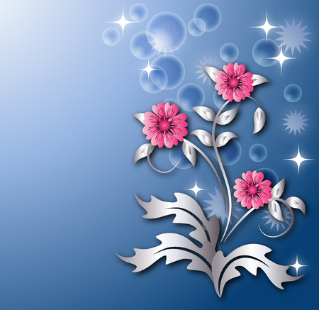 Floral background for an insert of the text or a photo. のイラスト素材