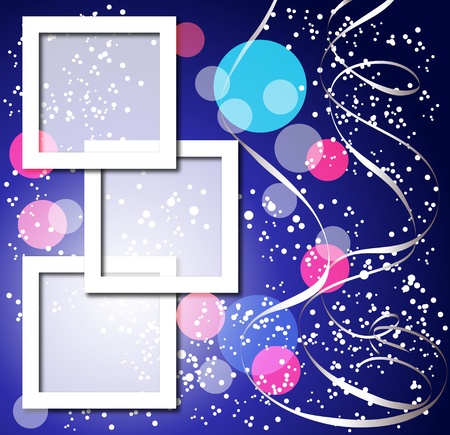 Celebratory background with frame, round, serpentine for photos or text boxのイラスト素材