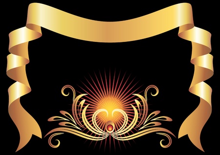 Background with golden ornament for various design artworkのイラスト素材