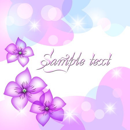 Abstract template background with flowers and starsのイラスト素材