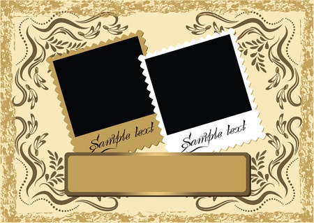 Page layout photo album with ornamentのイラスト素材