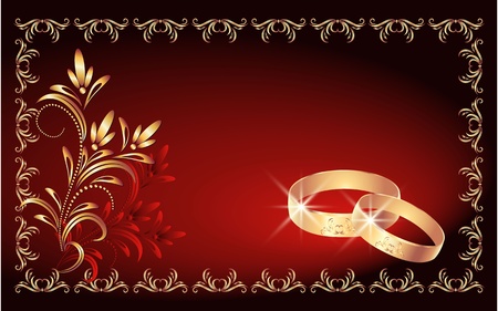 Card with wedding ringのイラスト素材