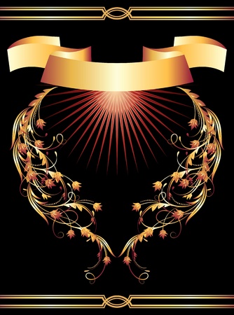 Background with golden ornament for various design artworkのイラスト素材