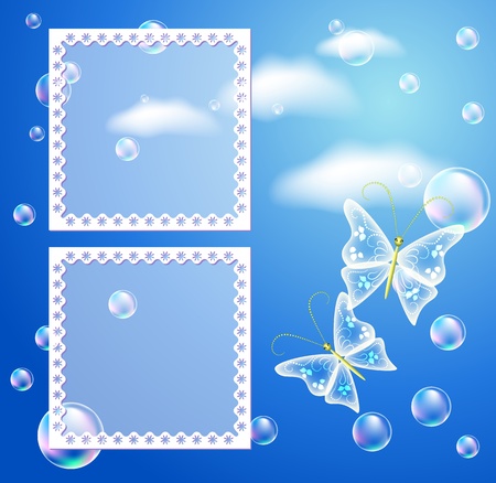Magic background with frame and a place for text or photo.のイラスト素材