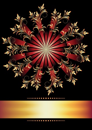 Front page with golden ornament and ribbonのイラスト素材