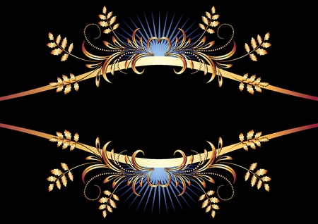 Black background with golden ornament for various design artworkのイラスト素材