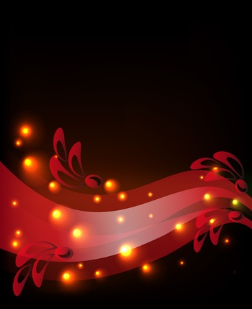 Glowing background with translucent ribbonsのイラスト素材