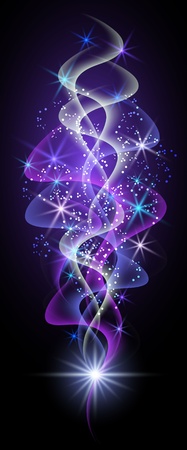 Glowing background with smoke and starsのイラスト素材