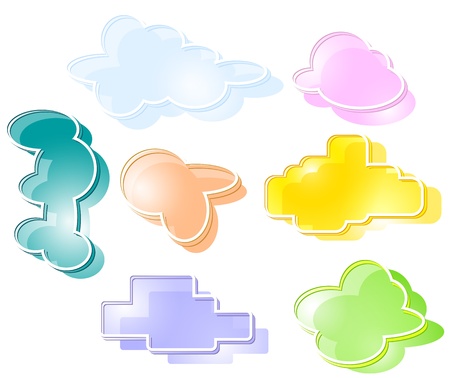 Set elements design label or bubbles speechのイラスト素材