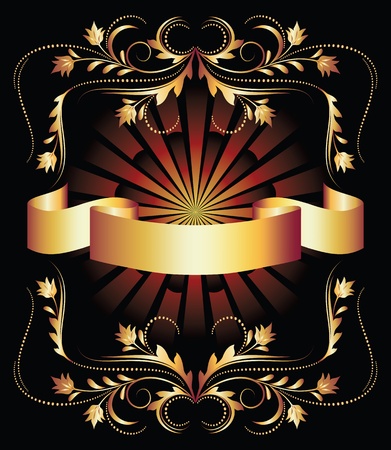 Background with golden ornament for various design artworkのイラスト素材