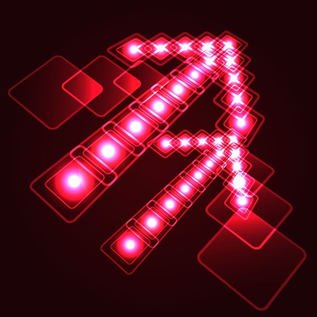 Glowing background with arrowのイラスト素材