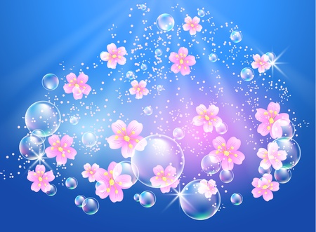 Flowers in the skyのイラスト素材