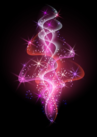 Glowing background with smoke and starsのイラスト素材