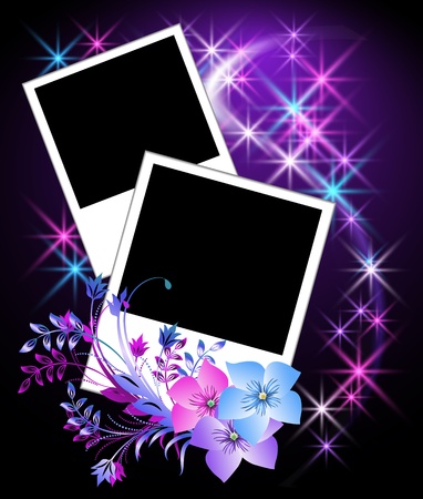 Page layout photo album with flowersのイラスト素材