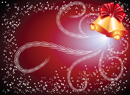 Christmas background with bells and bowのイラスト素材