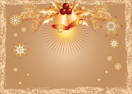 Christmas background with bells and snowflakes in retro styleのイラスト素材