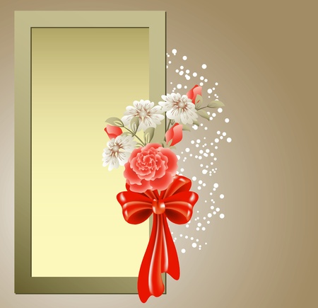 Background for text or photo with flowers and red bowのイラスト素材