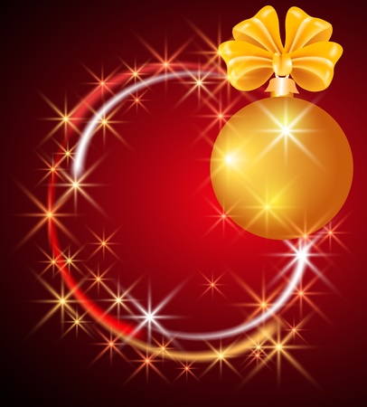 Christmas ball  with  sparkling  stars  のイラスト素材
